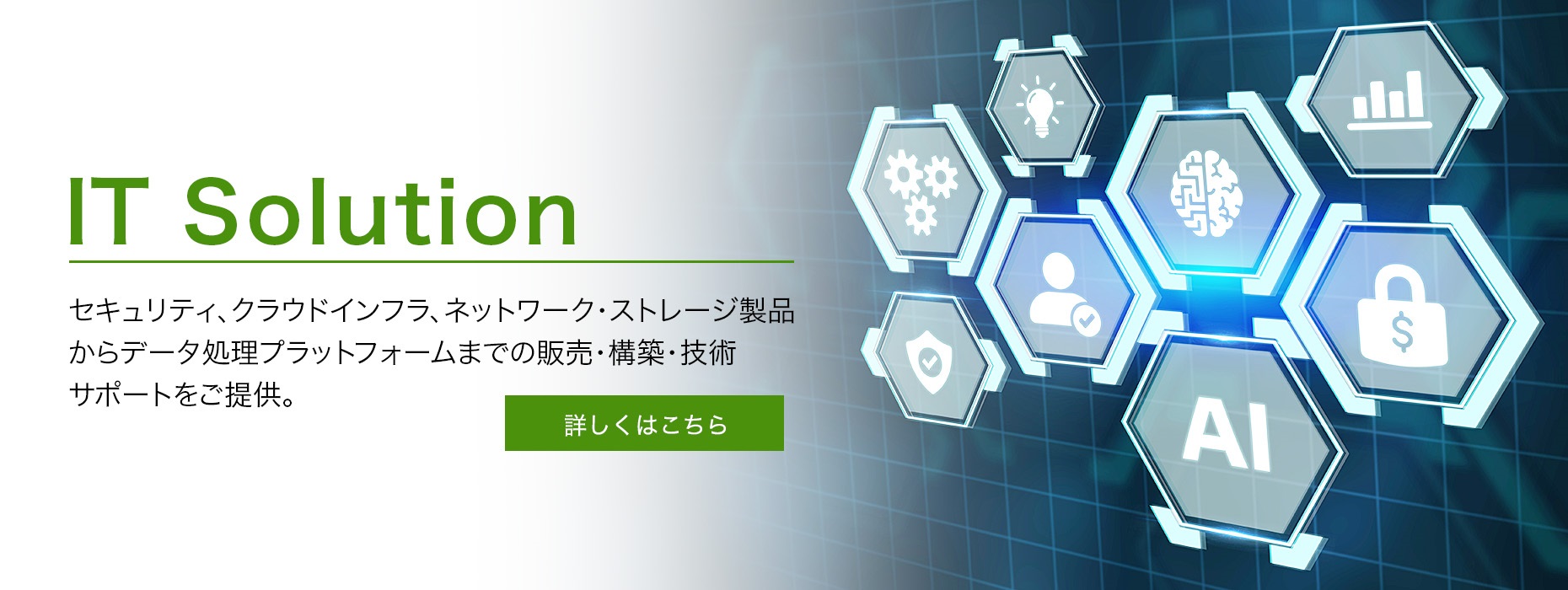 IT Solution ネットワークやストレージ等のソリューションの仕入・販売、技術サポート　コンピュータシステム関連事業